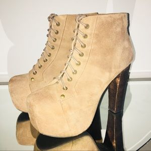 Jeffrey Campbell Lita Boots Suede Platform Sz 8